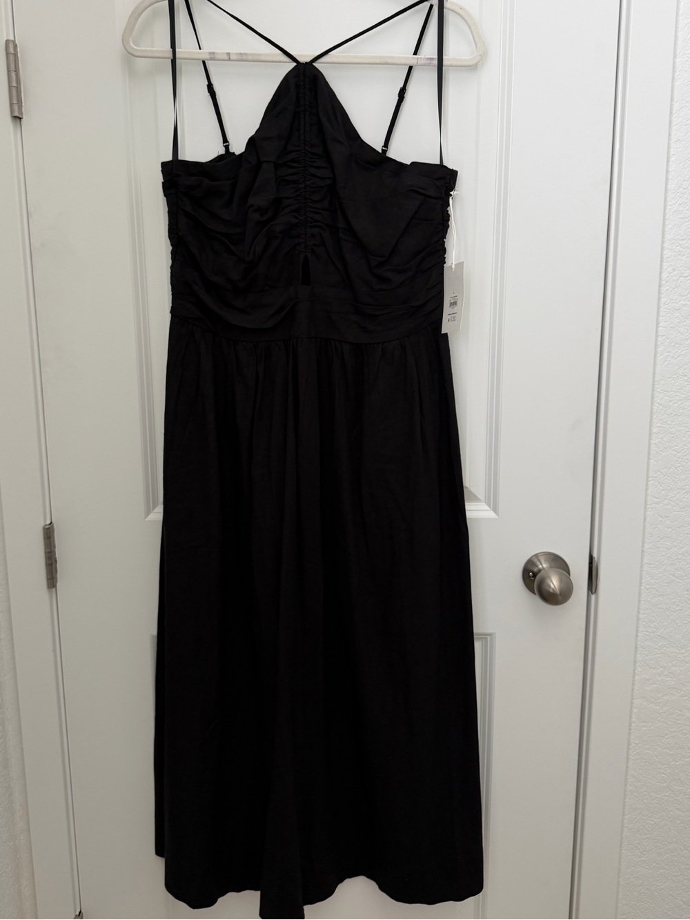 ✨NWT✨ FREE ASSEMBLY Strappy Ruched Midi Cutout Dress - Large - Picture 9 of 11